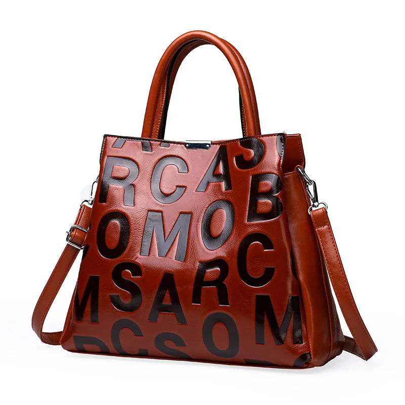 

Women's 2021 new urban simple letter portable shoulder bag embossed large capacity messenger bag