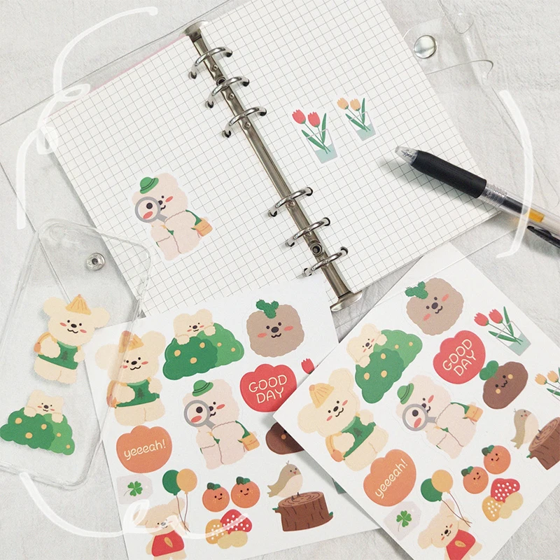 

1pc Cute Travel Bear Cartoon Decor Stickers Ins Korean Scrapbooking Diary Album Phone Shell DIY Suitcase Stationery Sticker