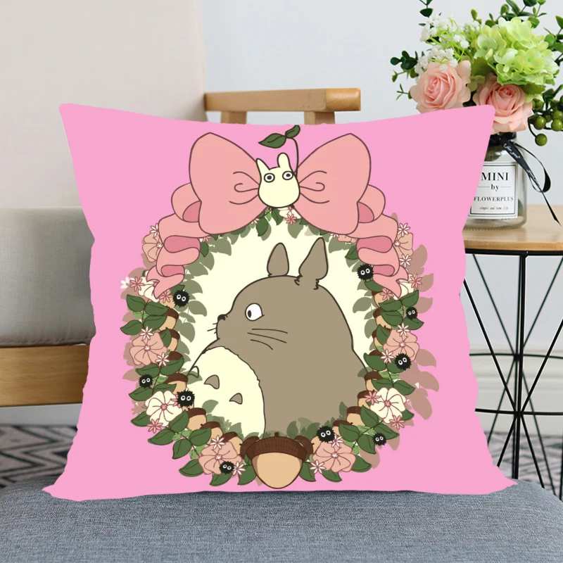 New Totoro Hayao Miyazaki Pillow Case For Home Decorative Pillows Cover Invisible Zippered Throw PillowCases 40X40 45X45cm | Дом и сад
