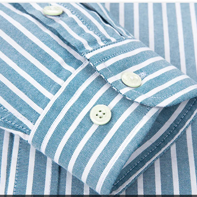 

Large size 8XL 7XL 6XLmen's shirt long sleeve striped high quality Pure cotton Casul Button Dress Shirt With Pocket Male clothes