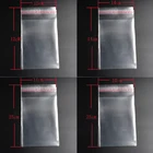 Прозрачные самоклеящиеся пластиковые пакеты, 7x10 см, 10x10 см, 10x12 см, 11x14 см, 12x12 см, 14x14 см, 16 см, 100 шт. 14 см 18 см x 14 см