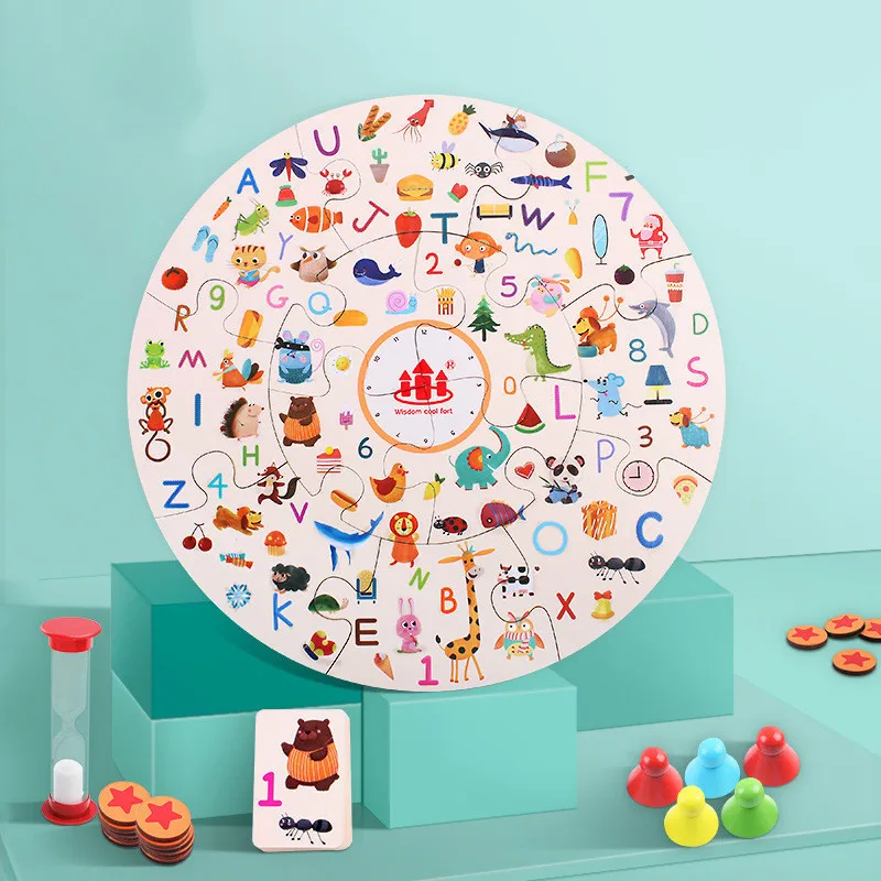 

New Children Wooden Puzzle Game Toy Cartoon Animal Wood Jigsaw Puzzles Child Early Educational Learning Toys For Christmas Gift