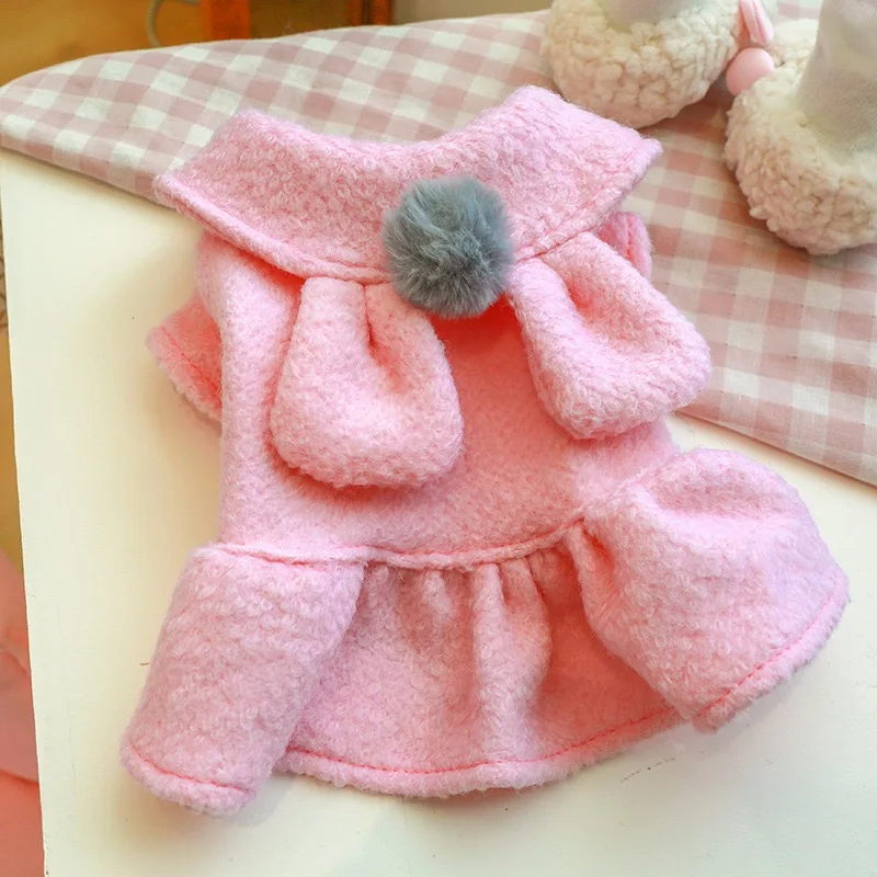

Pet Winter Clothes For Small Dogs Rabbit Ear Dog Skirt Suit For Chihuahua Yorkies Puppy Warm Clothing Dress Frence Bulldog Cats