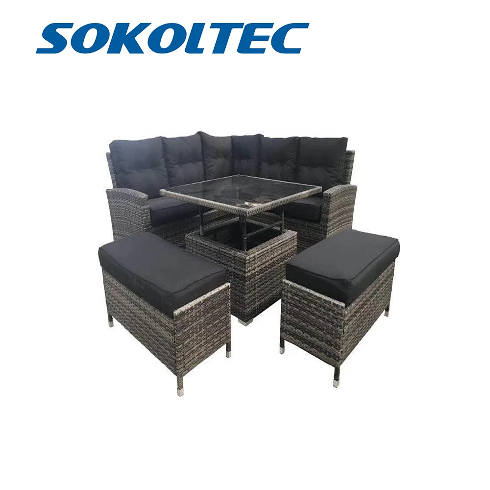 Сосультек софа высокого класса уличные секционные столы с Тиковой рамой патио