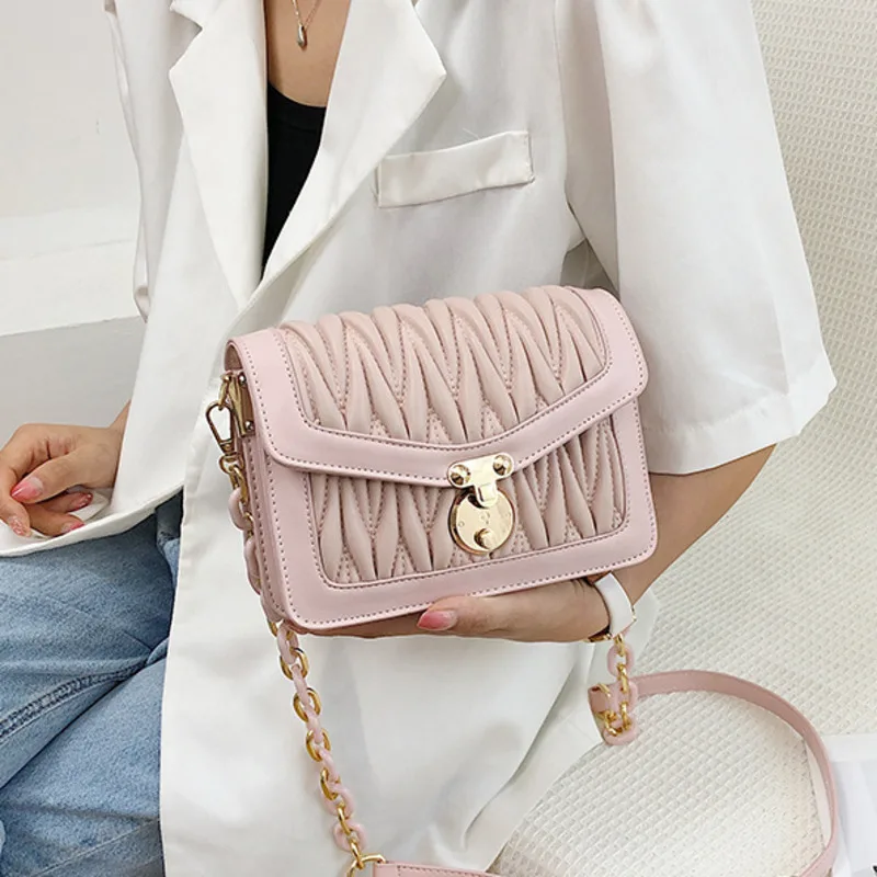 

Female Thread Pu Leather Crossbody Bags For Women 2020 Chain Shoulder Messenger Bag Ladies Hand Sling Luxury Handbags Designer