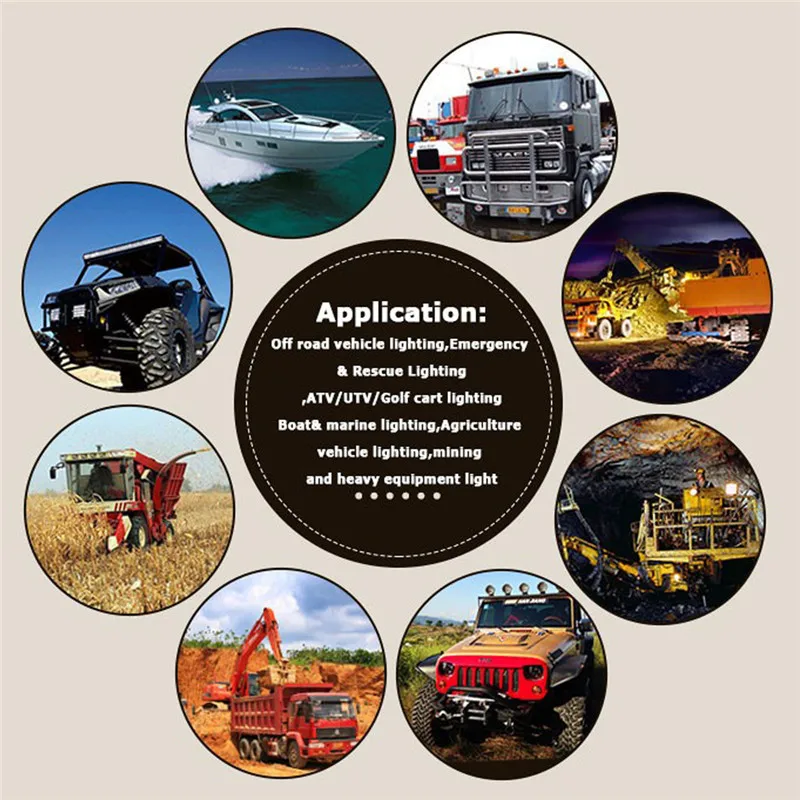 

2 Pieces Four-line 7 inch Led Work Bar light 72W 7200lm with Wire Harness relay Switch for off-road Cars 4x4 excavator motor 12V