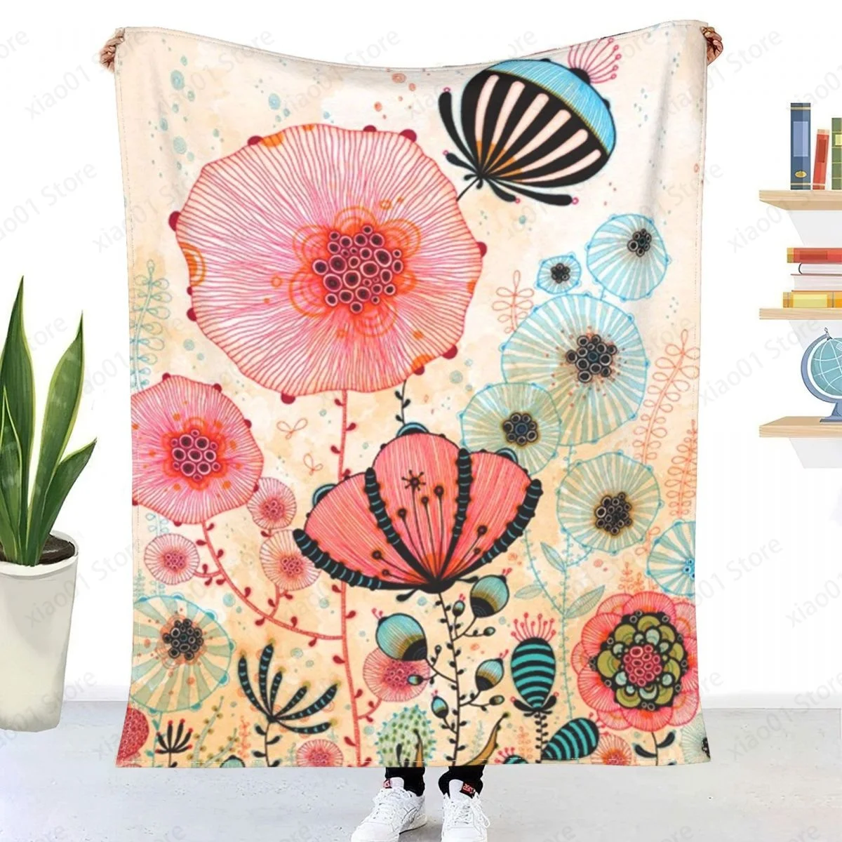 

Abstract Throw Blanket Sherpa Blanket Bedding soft Blankets