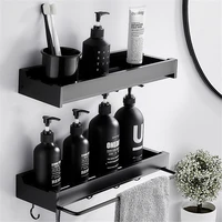 bathroom shelf shower storage rack holder with towel rod shampoo tray stand no drilling floating shelf organizer %d0%bf%d0%be%d0%bb%d0%ba%d0%b0 %d0%b4%d0%bb%d1%8f %d0%b2%d0%b0%d0%bd%d0%bd%d0%be