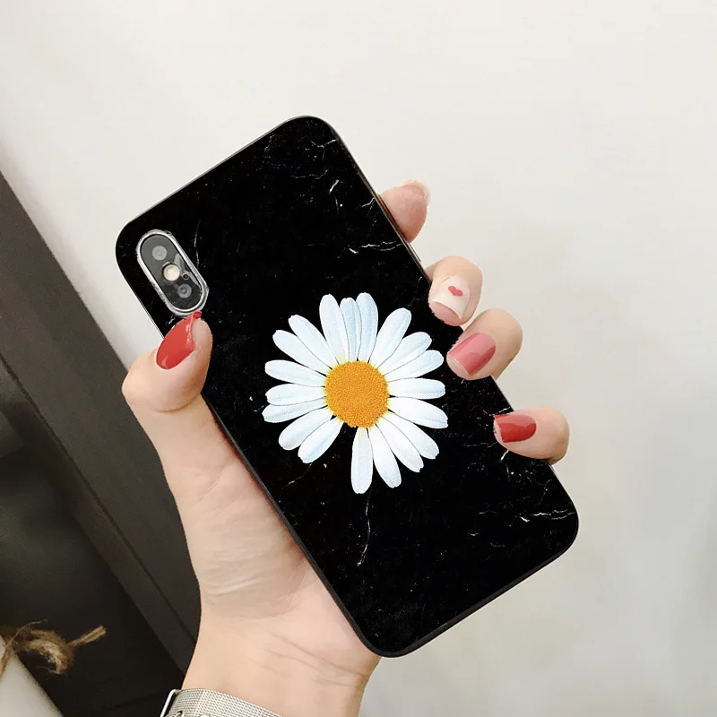 Чехол для телефона Daisy Flower iPhone XR 11 Pro XS Max X 5 5S силиконовый матовый чехол черный iphone 7