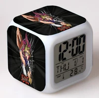 anime yu gi oh cartoon led 7 color flash digital alarm clocks night light bedroom desk clock despertador alarm clock