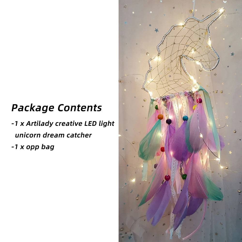 

Fashion Led Wall Hanging Handmade Feather Ornaments Braided Wind Chimes Art For Room Hanging Home Cafe Bar Decoration Hot Sale