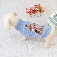 winter animal embroidered knitted cat dog clothes warm sweater for small yorkie pet clothing coat knitting crochet cloth s xl
