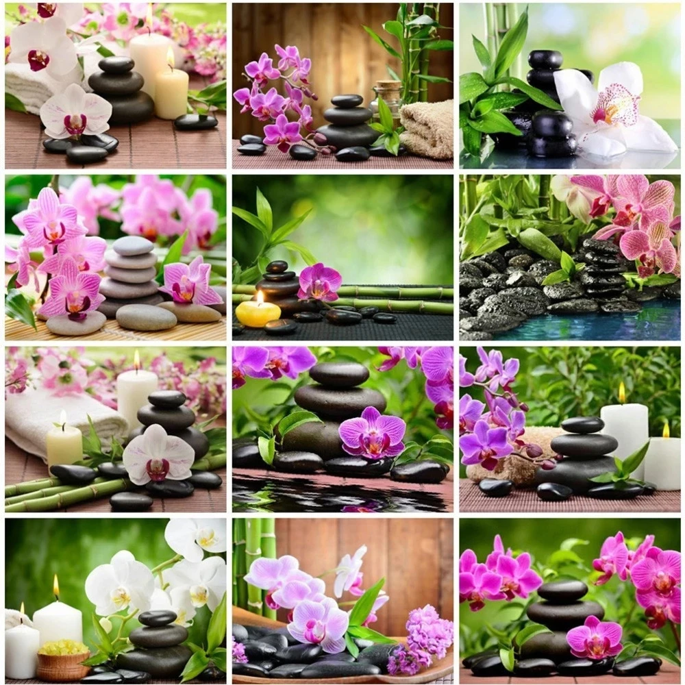 Полностью Алмазная вышивка цветы бамбук 5D алмазная картина сделай сам Орхидея