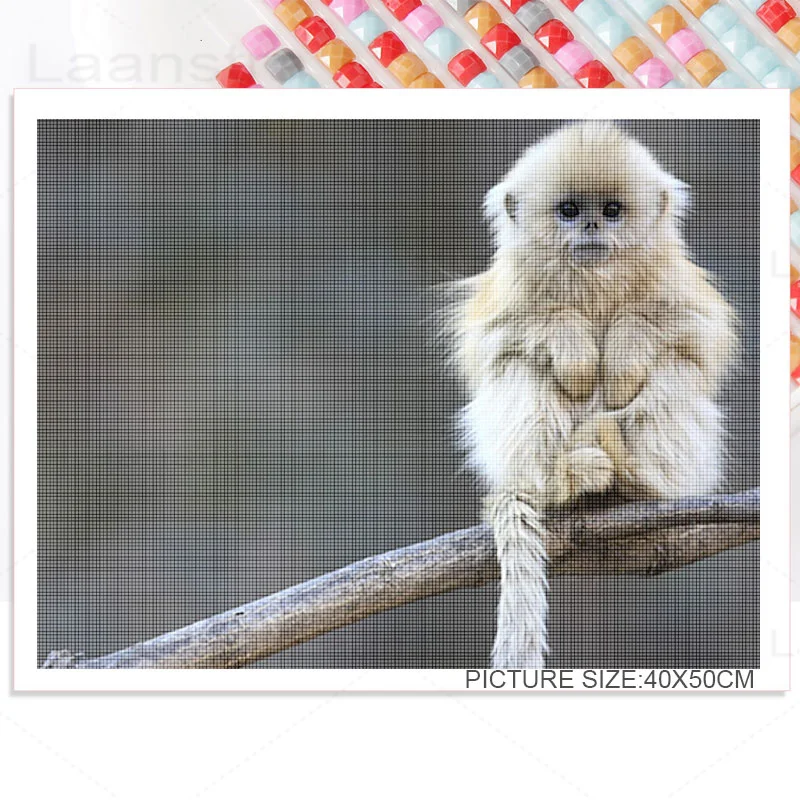 

Cute Little Monkey 5D Full Diy Square Round Diamond Painting Wild Animal Mosaic Sticker Diamond Embroidery Home Decoration Art