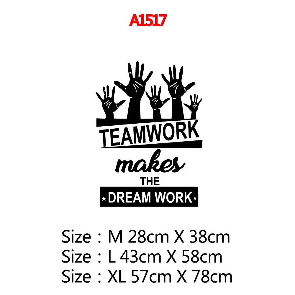 Style2 Креативная работа в команде делает Dream Work виниловые наклейки на стену для дома, кабинета, офиса, класса, украшения, Съемный Плакат - Цвет: Style2
