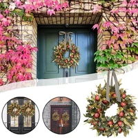 autumn simulation pomegranate wreath front door pendant indoor home wall window thanksgiving wreath decoration pendant