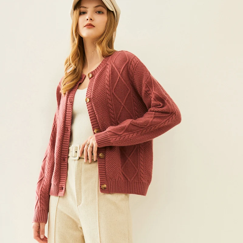 

2021 Cardigans for woman 100% cashmere sweaters knitted jumper High Quality Female knitwear O-neck cool comfortable