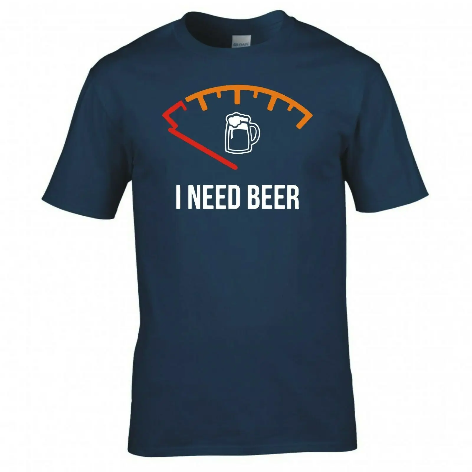

I Need Beer, Empty Tank. Funny Fuel Gauge Drinking Beer T-Shirt. Summer Cotton Short Sleeve O-Neck Mens T Shirt New S-3XL