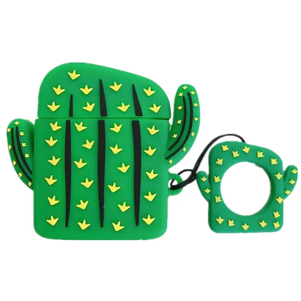 Милый портативный 3D чехол кактус морковь силиконовый защитный для наушников