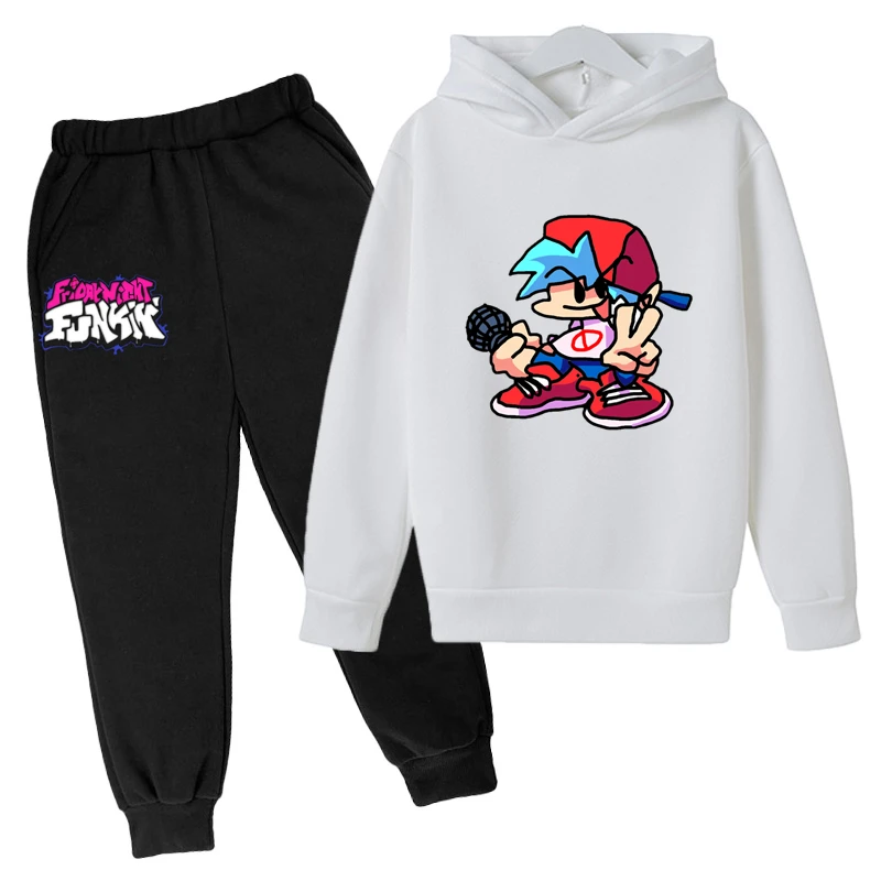 

2022 New Kids Clothes Girls Outfits Friday Night Funkin Game Long Sleeve Hoodies Pants Suit for Teens Girl Boys Jogger Set 2pcs