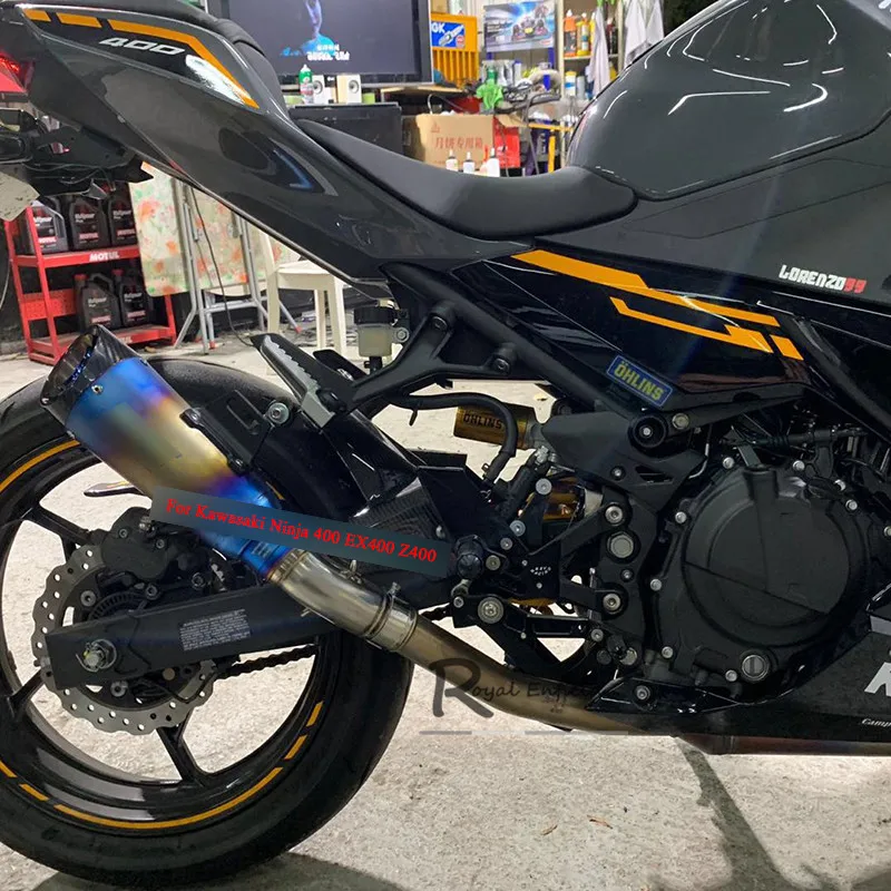 Выхлопная труба мотоцикла для Kawasaki Ninja 400 EX400 Z400 2017 2018 2019 19 Ninja400 среднего