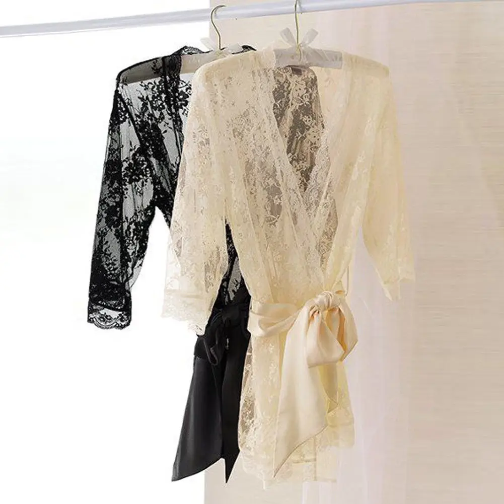 Женское сексуальное белье ночное атласное кружевное нижнее халат стринги