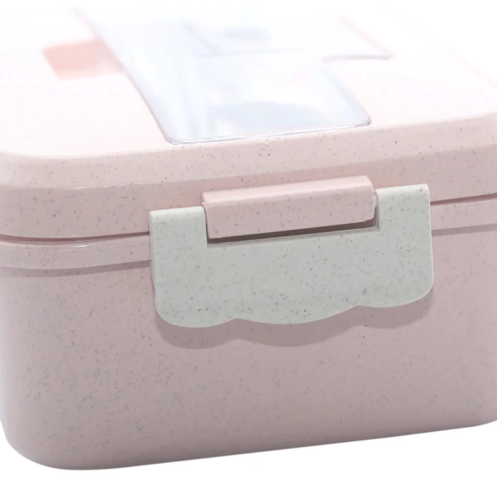 Microwave Lunch Box Wheat Straw Dinnerware Food Storage Container Children Kids School Office Portable Bento Box