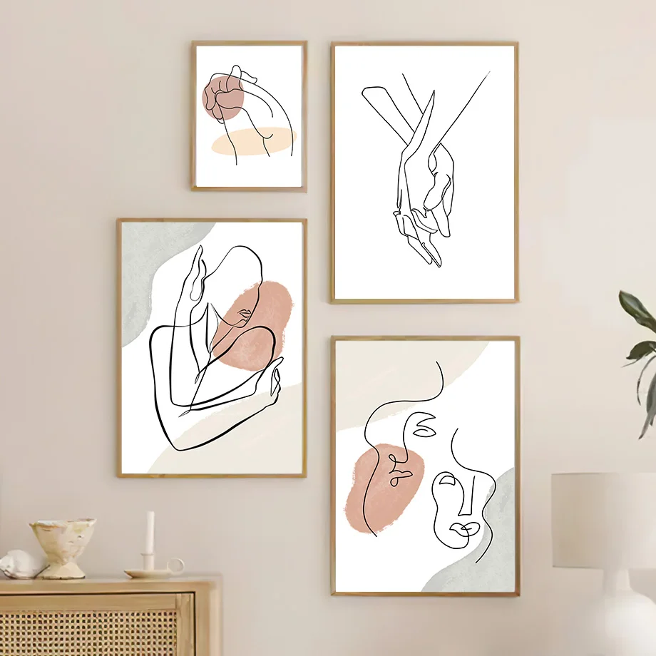 Настенная картина на холсте современный минималистический рисунок линия