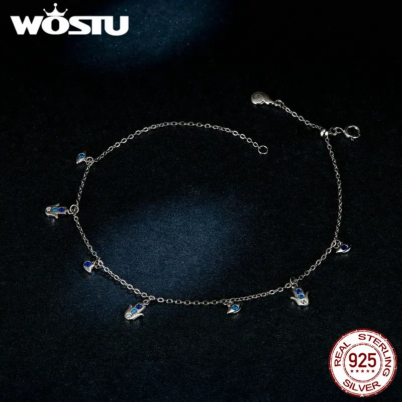 WOSTU модная держащая форму 925 серебро женские Сандалеты с перепонкой на лодыжке