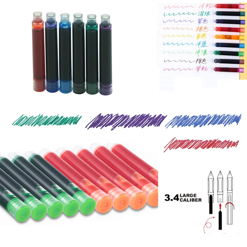 High quality 20pcs Color Ink Supplies fountain Pen ink Refill cartridge office school student stationery 30ml bottled glass smooth writing fountain pen ink refill school student stationery office supplies 9 colors