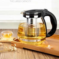 2000ml heat resistant glass teapot with stainless steel tea infuser filter flower tea kettle kung fu tea puer oolong teekanne