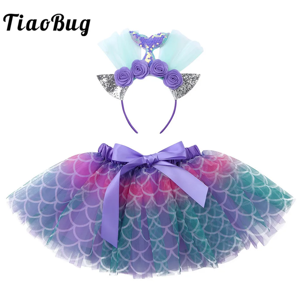 Детская юбка-пачка с оборками и повязкой на голову | Тематическая одежда униформа