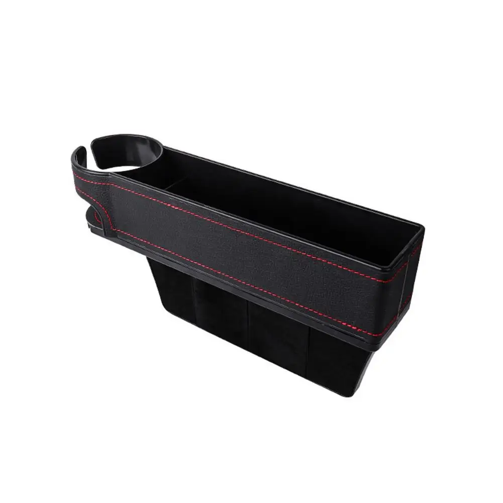

Car Seat Gap Organizer Multifunctional PU Car Console Side Organizer With Cup Holder Front Seat Car Storage Box For Phone Money