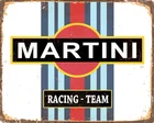 Винтажная эмалированная металлическая Жестяная Табличка Martini Racing Team 20x30 см