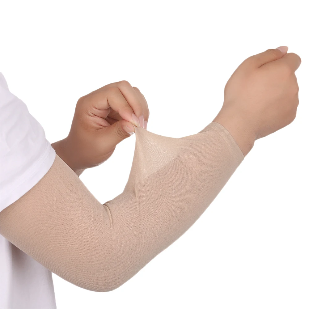 

1 Pair Summer Sun Protection Oversleeve Anti-UV Arm Warmers Tattoo Cover Up Sleeves Bands Forearm Concealer Support Skin Color