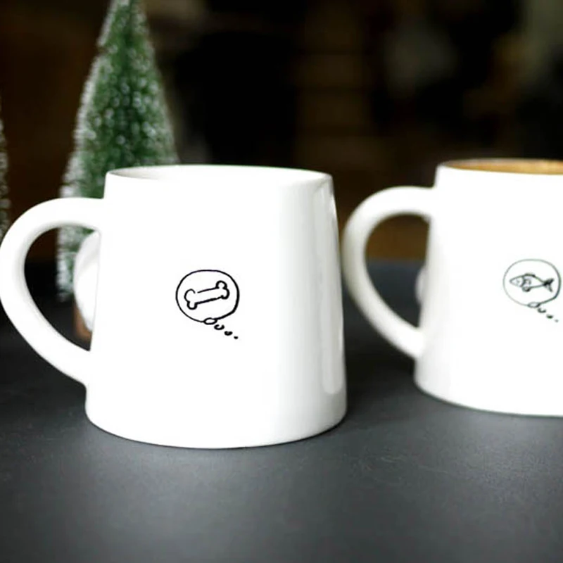 Lovely Cat Tail Ceramics Mugs Cute Dog Rabbit Cups Coffee Tea Milk Drinkware Home Office Gift | Дом и сад