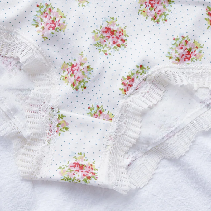 SP& CITY, Современное ретро женское нижнее белье с цветочным узором, высокая талия, хлопок, менструальные трусики, кружевные сексуальные трусы, бесшовное белье