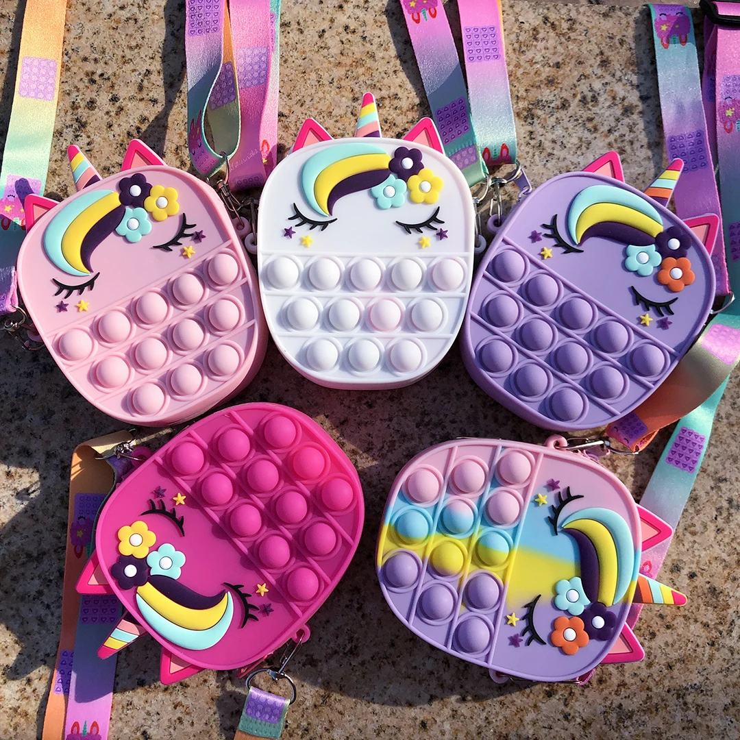 Figet игрушки кошельки для монет мягкий силиконовый Радужный Единорог сумки детей