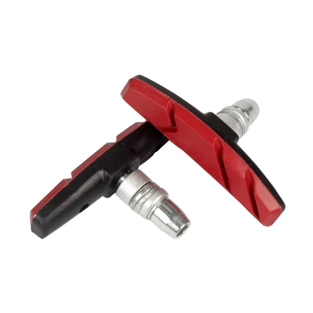 

1pair Mountain Road Bike Brake pads Bicycle Braking V-Brake Holder Shoes Rubber Blocks Durable Cycling Accessories Red Black blu