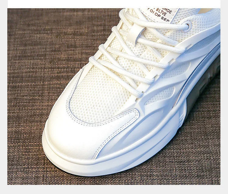 

2021 Spring Summer New Women Sneakers Girl Fashion Casual Sport Walking Height Increasing Shoes Breathable Air Mesh Trainers