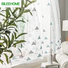 Тюлевые треугольные Короткие Прозрачные шторы для комнаты, занавески из вуали для кухни, занавески с вышивкой, оконные шторы