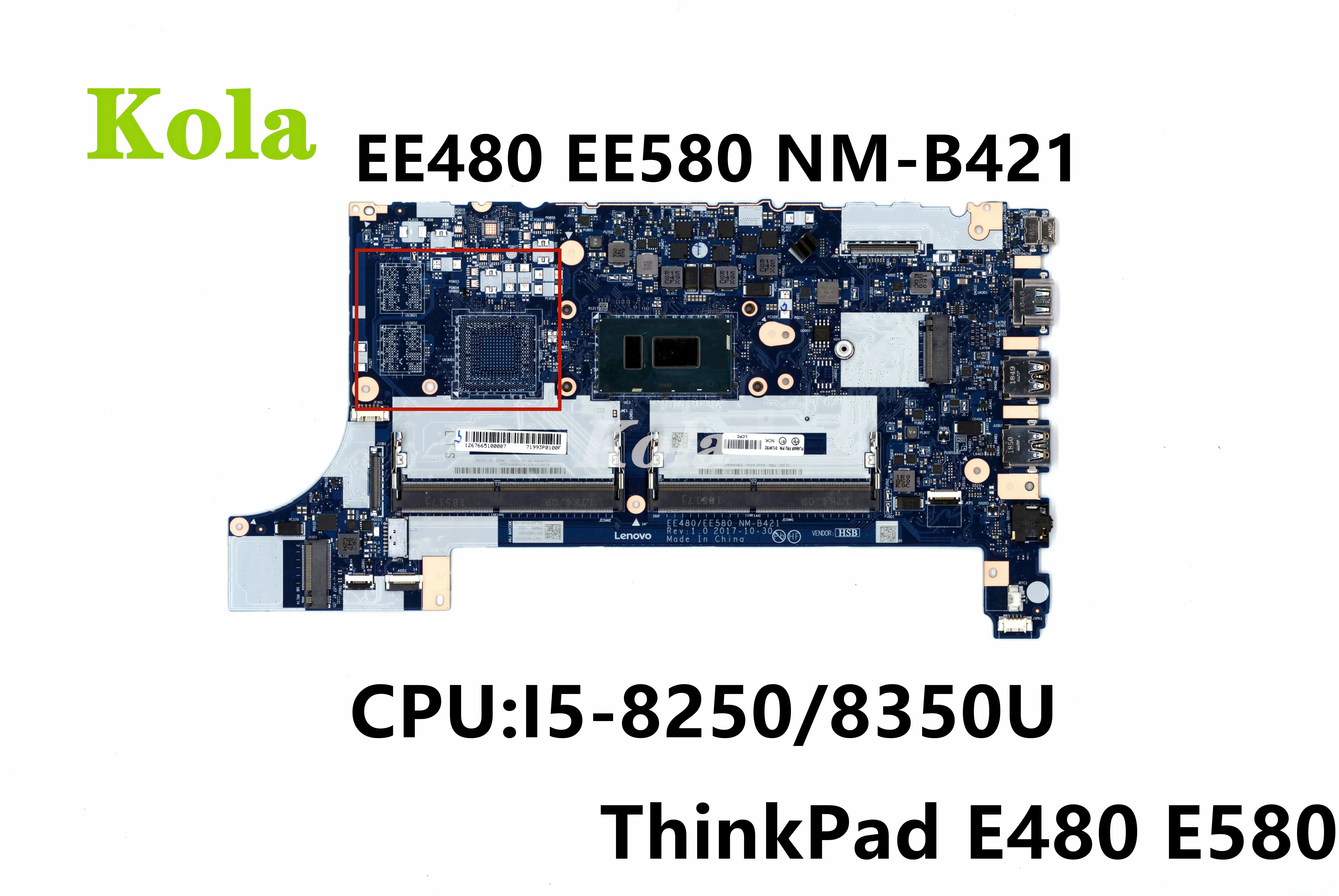 FRU 01LW192 для Lenovo Thinkpad E480 E580 Материнская плата ноутбука EE480 EE580 NM B421 W/ SR3LA i5 8250U DDR4 HD630 100%