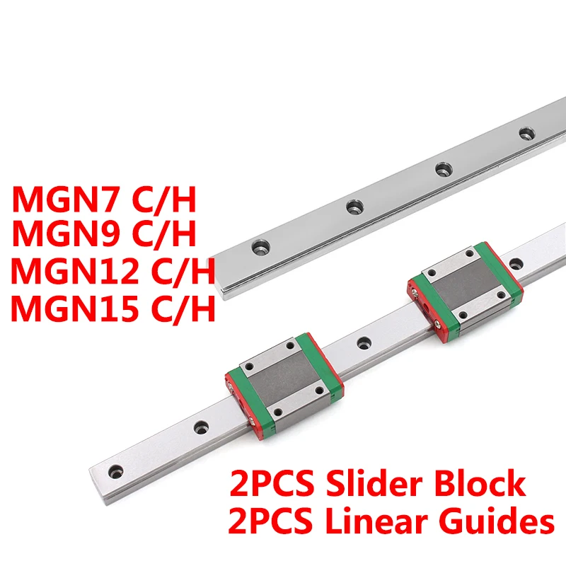 3D принтер MGN12 MGN7 MGN15 MGN9 300 600 900мм миниатюрный линейный рельсовый слайд 2шт. направляющая + 2шт. MGN12H каретка CNC детали на.