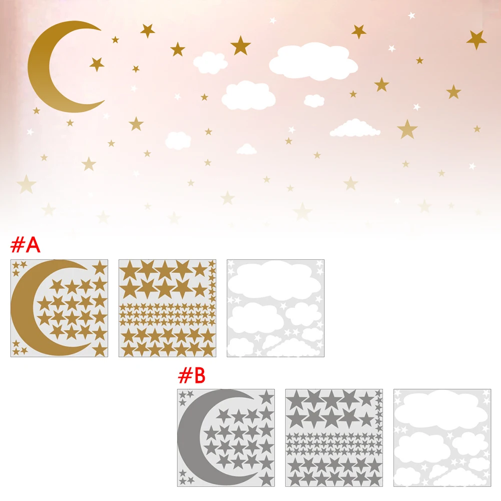

Wall Stickers Wall Decor Star Moon Cloud Wall Decals PVC Adhesive Wall Decor for Living Kids Room Decor Bedroom Home Decoration