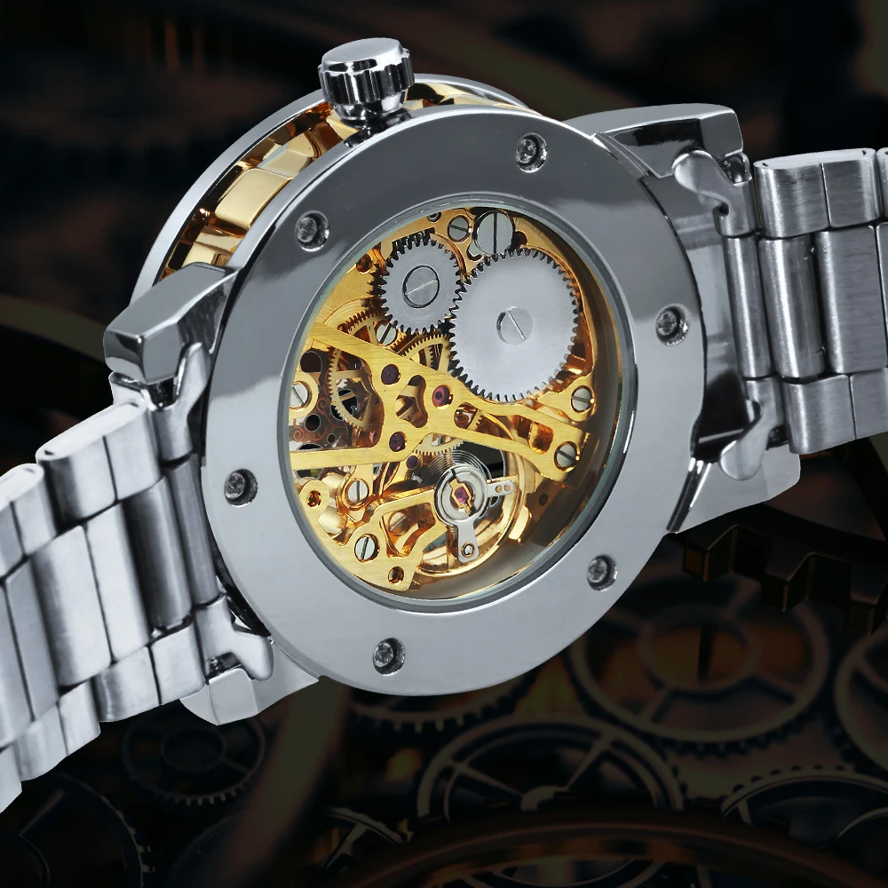 Часы наручные WINNER Мужские механические брендовые Роскошные модные часы