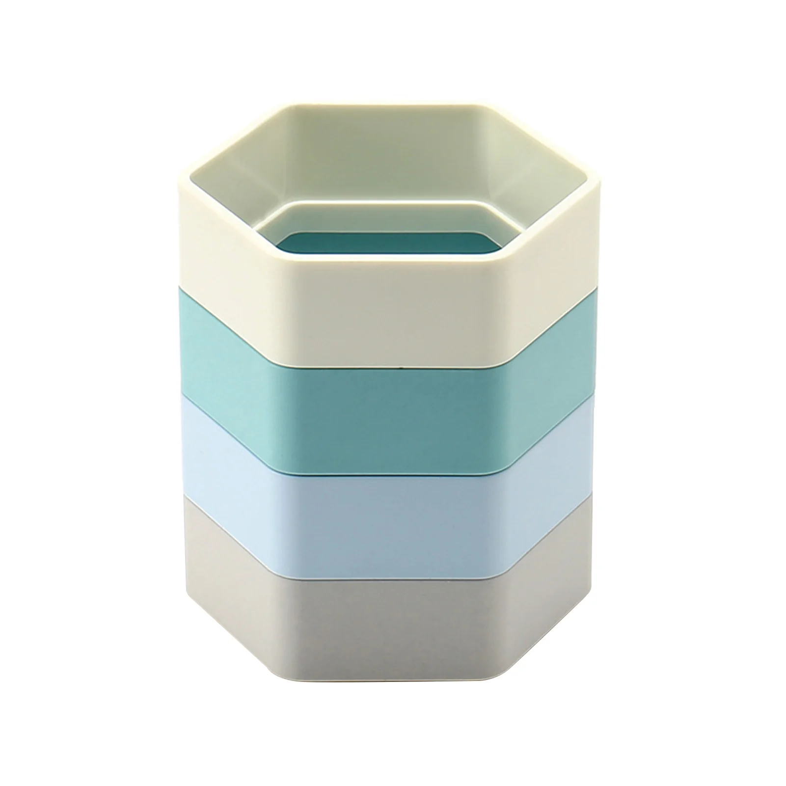 

ABS Removable Organizer Non Slip Stationery Desk Gift Tidy Home Office Storage Pen Holder For Students Hexagonal Stand Cosmetics