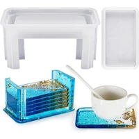 resin coaster mold rectangular mould coaster mold for resin casting coaster and coaster storage rack resin molds process