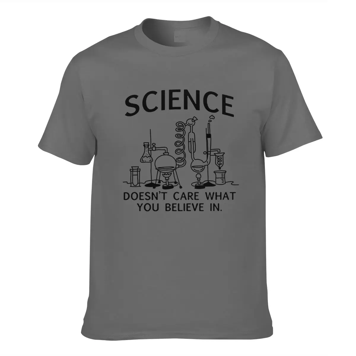 

Men tshirts Science Doesn't Care Printed Cotton Soft Breathable Mens t shirts Top Casual Fashion Street Wear Camping Fishing