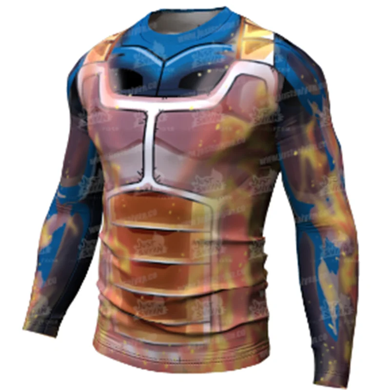 

Anime Cosplay Costume Long Sleeve 3d Cartoon Print T-shirt Compression Tight Running Fitness Sweatshirt Breathable