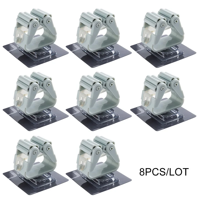 8pcs 8 шт./лот подставка для швабры держатель настенный метла вешалка для хранения вешалок Швабра клей крюк кухня ванная комната аксессуары инструменты - Цвет: 8pcs